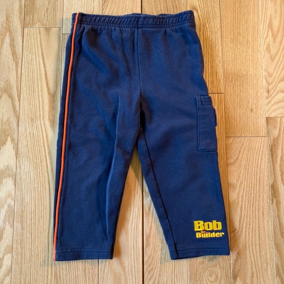 Vintage Y2K 2001 Bob The Builder Embroidered Fleece Sweatpant Navy Baby 18-24 M - Picture 1 of 8